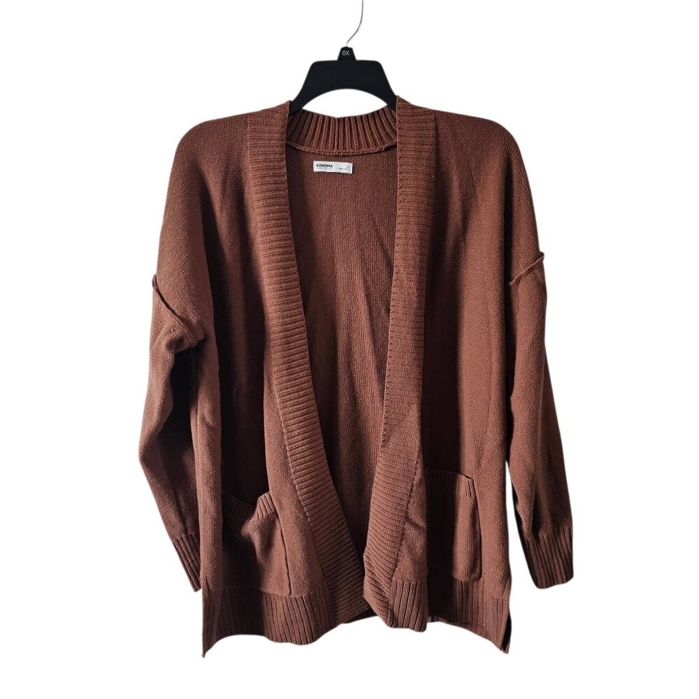 Sonoma Brown Knit Cardigan Sweater Women's 1X